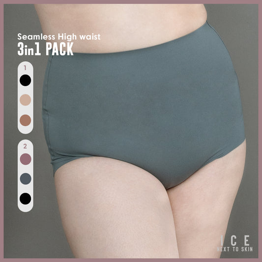 ICE Next to Skin Ladies Women Seamless Heatpress Comfort Silk Soft High Rise Shaper Mild Compression Panty Clara 3in1