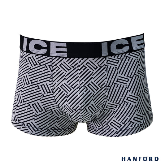 Hanford ICE Men Viscose w/ Spandex Boxer Briefs Herringbone - Black (Single Pack)