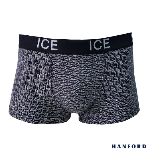 Hanford ICE Men Viscose w/ Spandex Boxer Briefs Geo - Black (Single Pack)