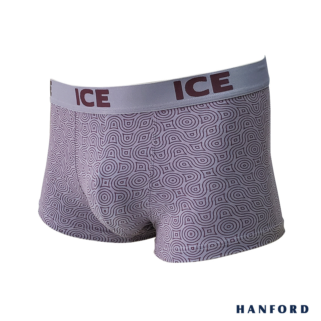 Hanford ICE Men Viscose w/ Spandex Boxer Briefs Swirl - Gray (Single Pack)