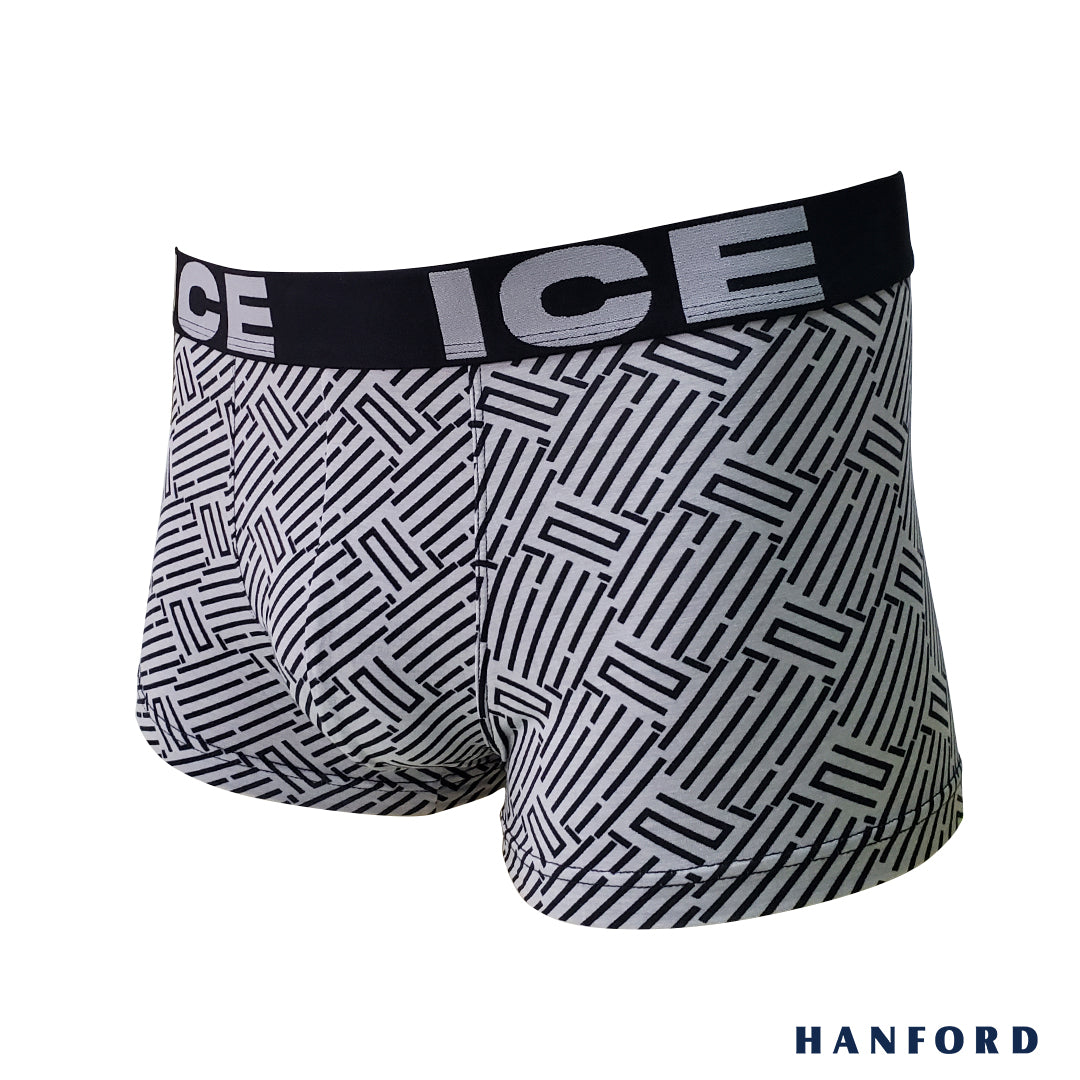 Hanford ICE Men Viscose w/ Spandex Boxer Briefs Herringbone - Black (Single Pack)