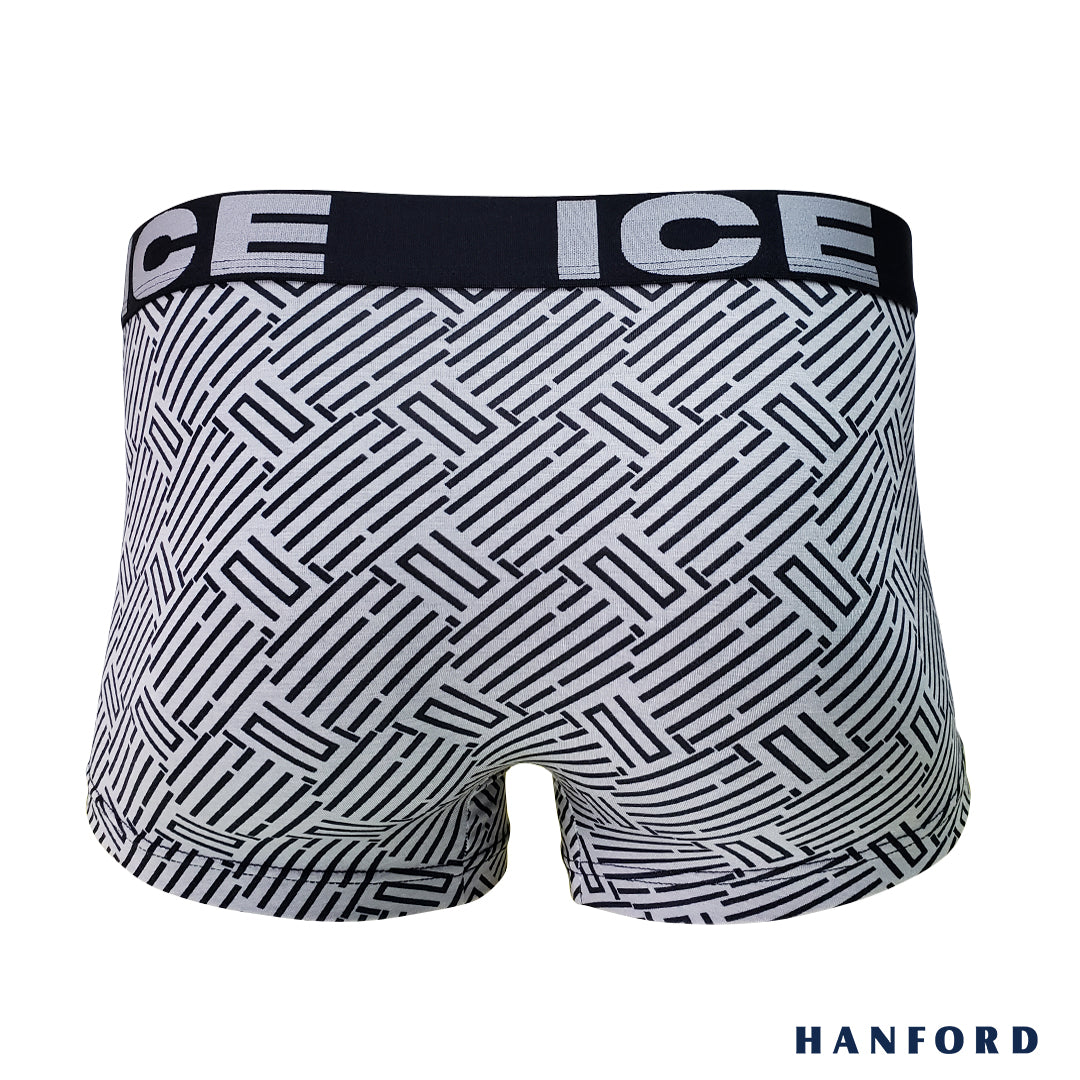 Hanford ICE Men Viscose w/ Spandex Boxer Briefs Herringbone - Black (Single Pack)