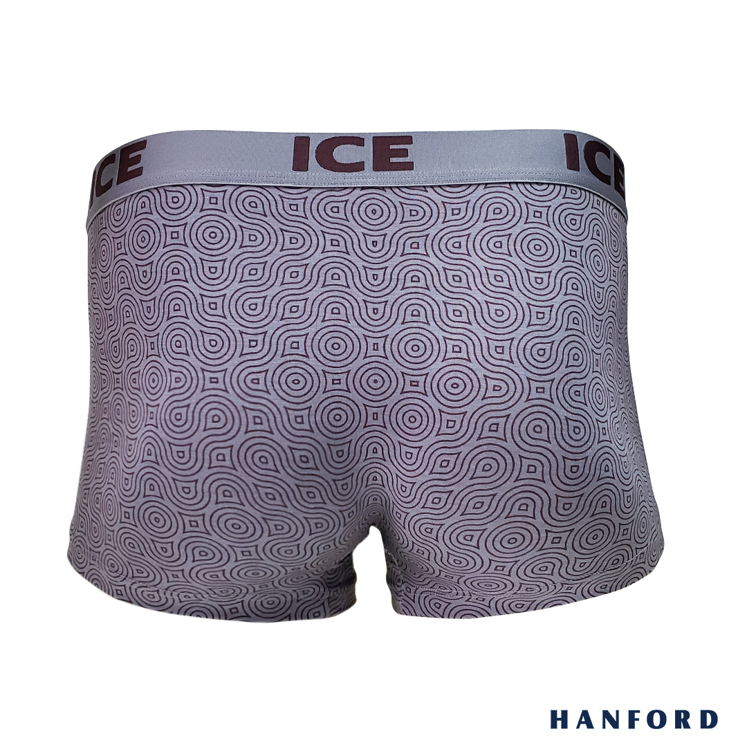 Hanford ICE Men Viscose w/ Spandex Boxer Briefs Swirl - Gray (Single Pack)
