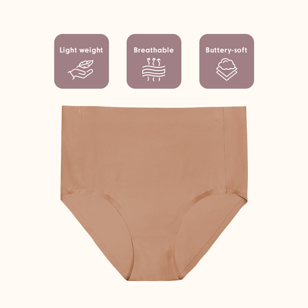 ICE Next to Skin Ladies Women Seamless Heatpress Comfort Fit Silky Soft Mid Waist Mid Rise Panty Cleo 3in1