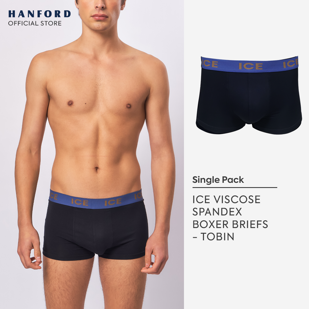 Hanford ICE Men Viscose w/ Spandex Boxer Briefs Tobin - Black (Single Pack)