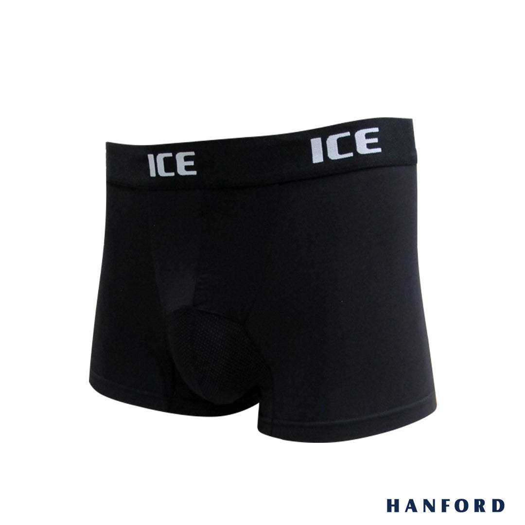 Hanford ICE Men CIRC Aircool Viscose w/ Spandex w/ Mesh Pouch Boxer Briefs - Black (Single Pack)