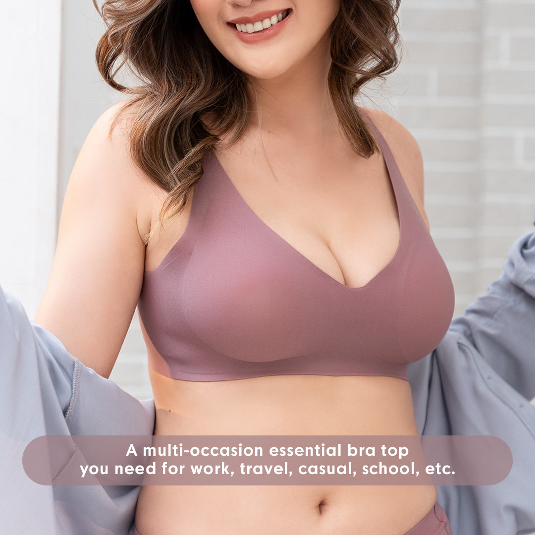 ICE Next to Skin  Ladies Women Seamless Heatpress Comfort Fit Soft Push Up Wireless NonWire Bra - Kenzi (Single Pack)