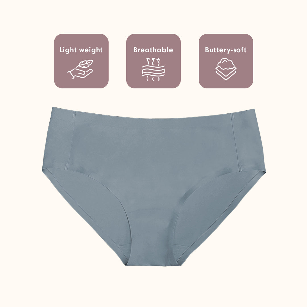 ICE Next to Skin Ladies Women Seamless Heatpress Comfort Fit Silky Soft Hipster Panty Carin 3in1