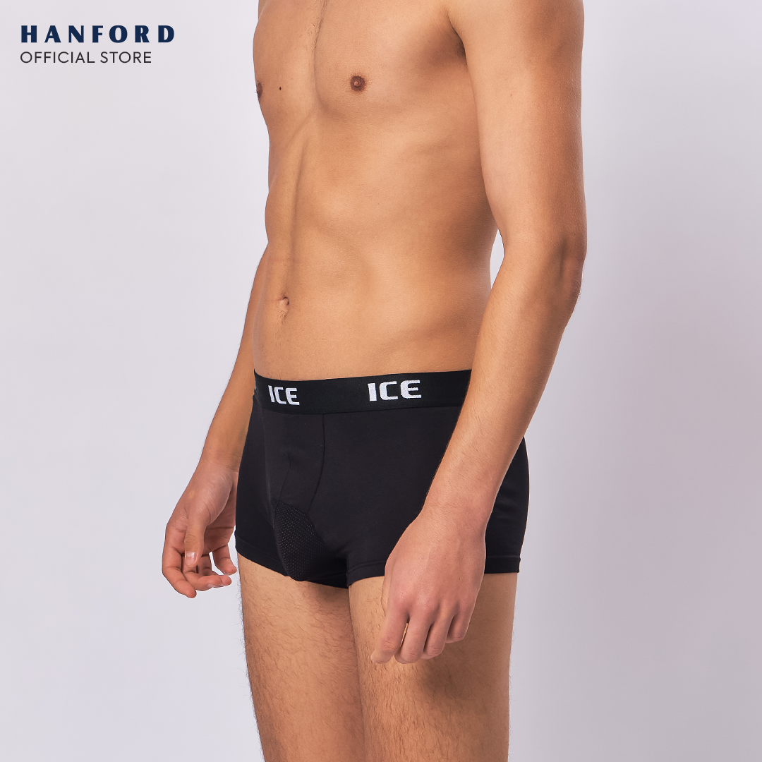 Hanford ICE Men CIRC Aircool Viscose w/ Spandex w/ Mesh Pouch Boxer Briefs - Black (Single Pack)