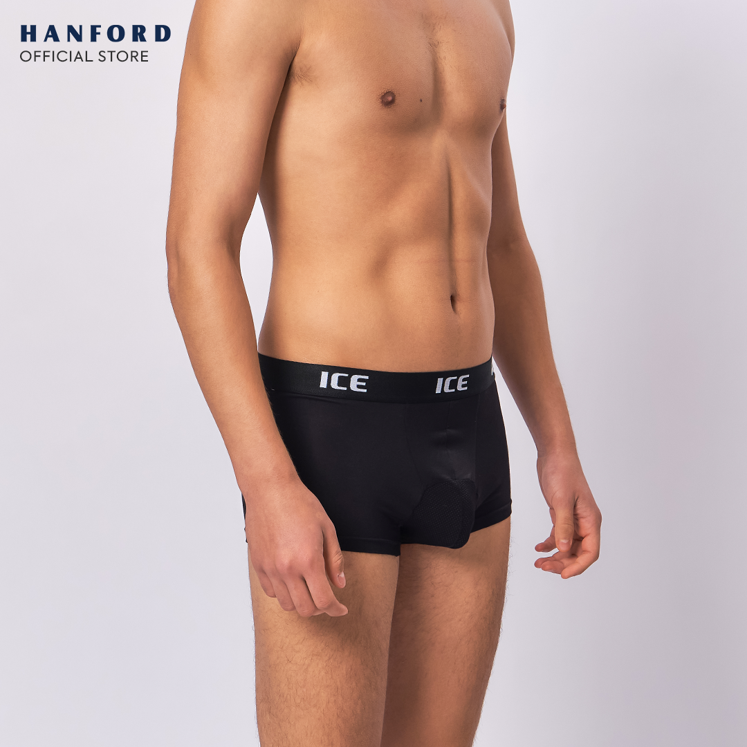Hanford ICE Men CIRC Aircool Viscose w/ Spandex w/ Mesh Pouch Boxer Briefs - Black (Single Pack)