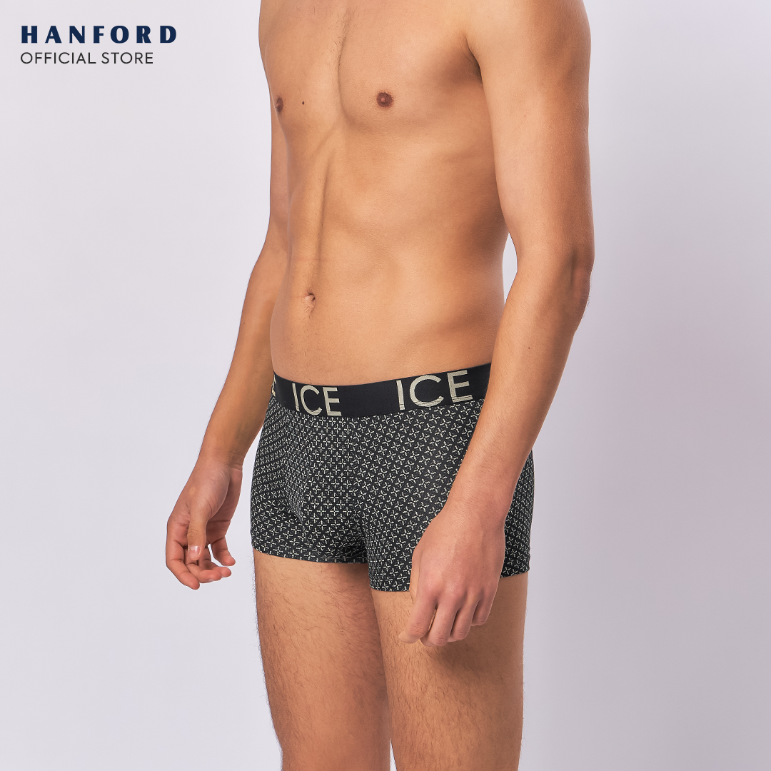 Hanford ICE Men Viscose w/ Spandex Boxer Briefs Aztec - Black (Single Pack)
