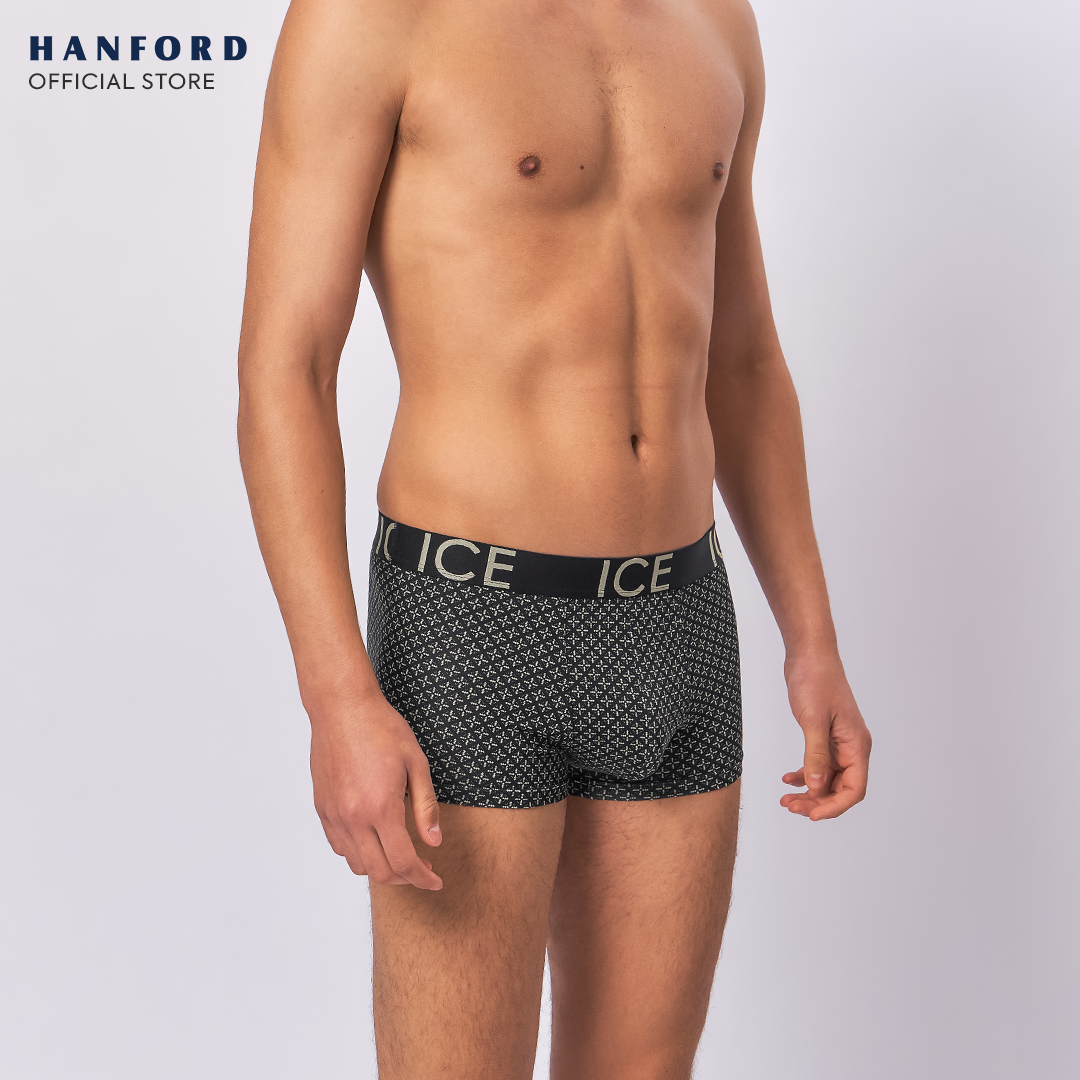 Hanford ICE Men Viscose w/ Spandex Boxer Briefs Aztec - Black (Single Pack)