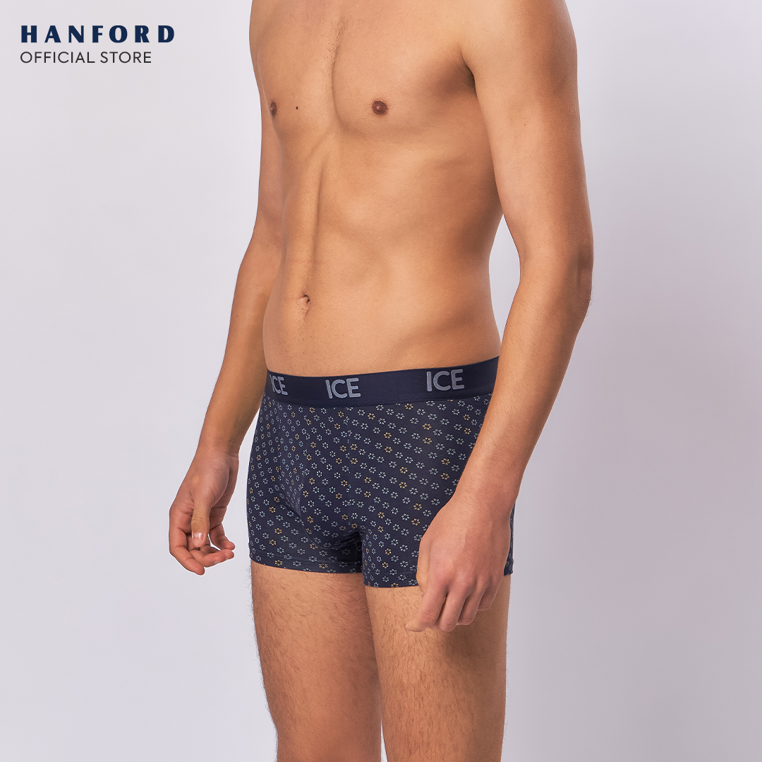 anford ICE Men Viscose w/ Spandex Boxer Briefs Clover - Navy Blazer (Single Pack)
