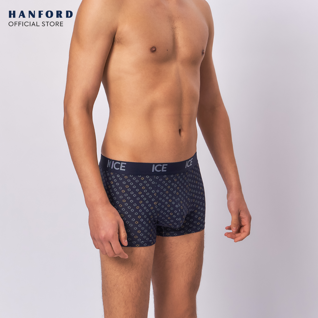 anford ICE Men Viscose w/ Spandex Boxer Briefs Clover - Navy Blazer (Single Pack)