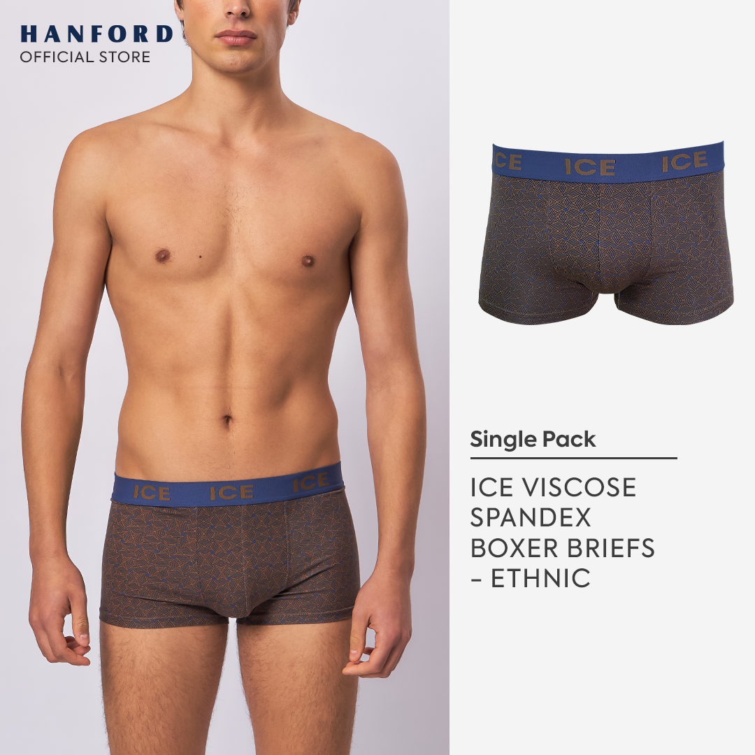 Hanford ICE Men Viscose w/ Spandex Boxer Briefs Ethnic - Copper (Single Pack)