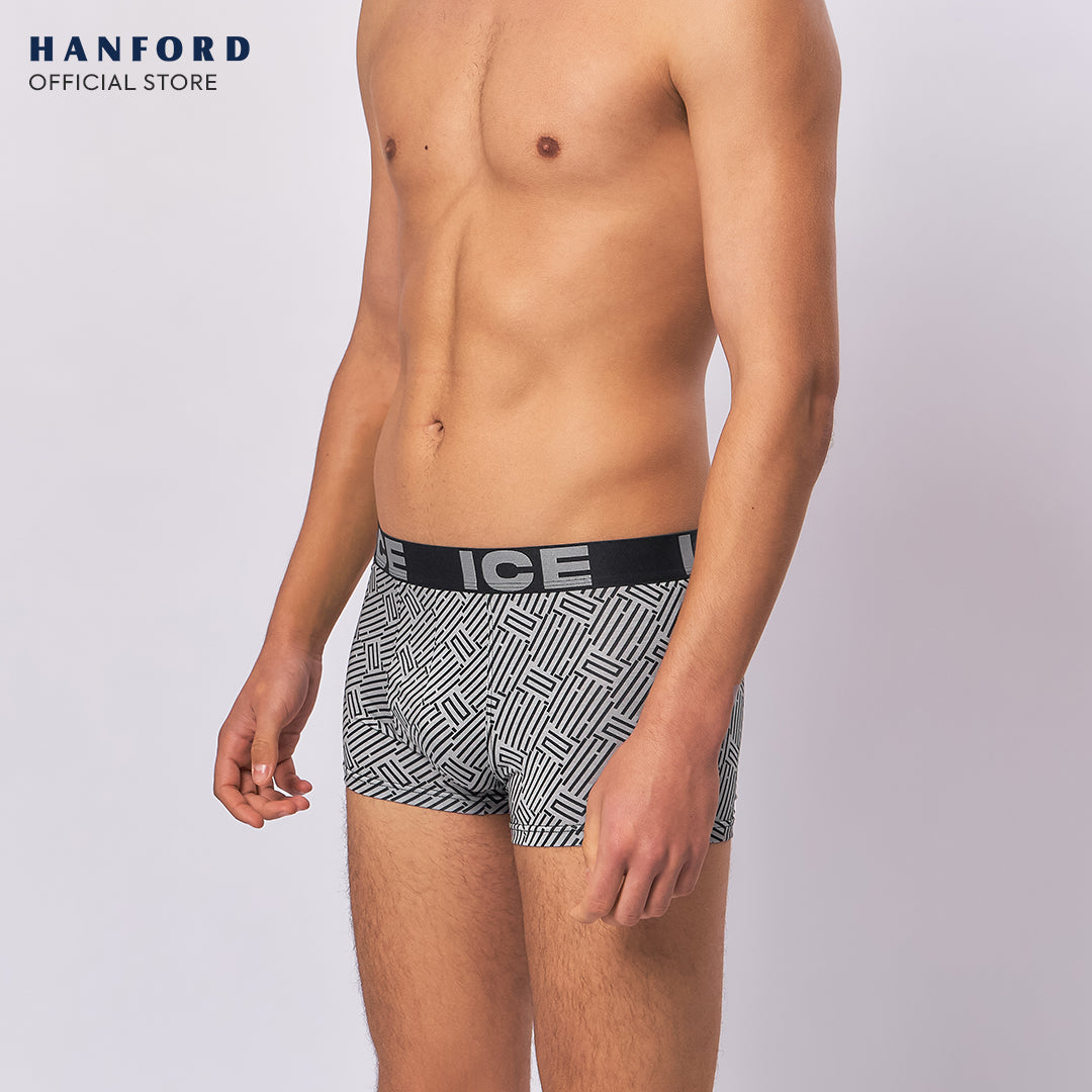 Hanford ICE Men Viscose w/ Spandex Boxer Briefs Herringbone - Black (Single Pack)