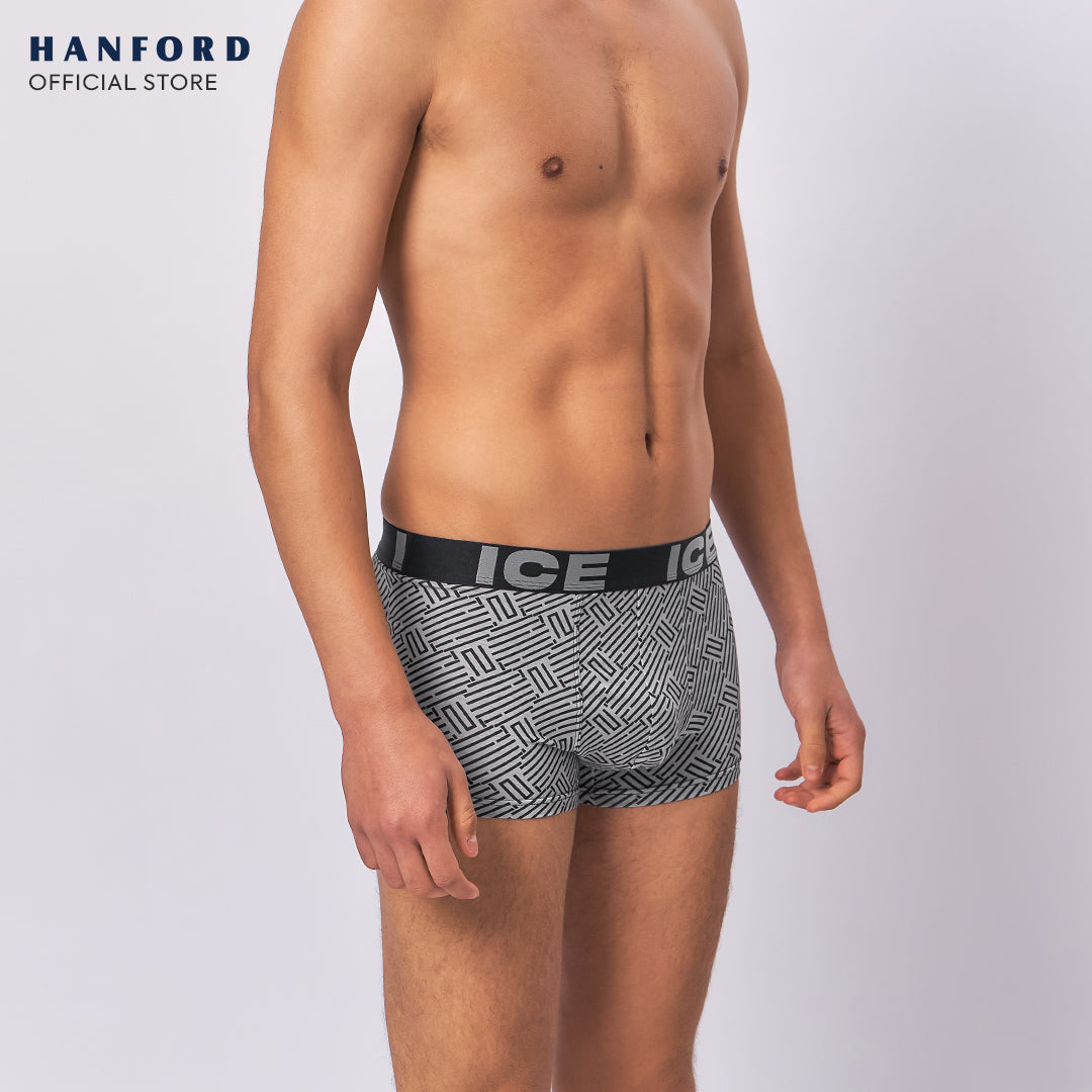 Hanford ICE Men Viscose w/ Spandex Boxer Briefs Herringbone - Black (Single Pack)