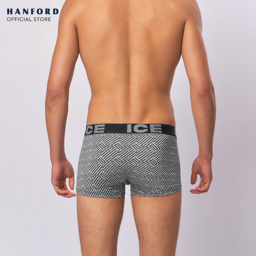 Hanford ICE Men Viscose w/ Spandex Boxer Briefs Herringbone - Black (Single Pack)