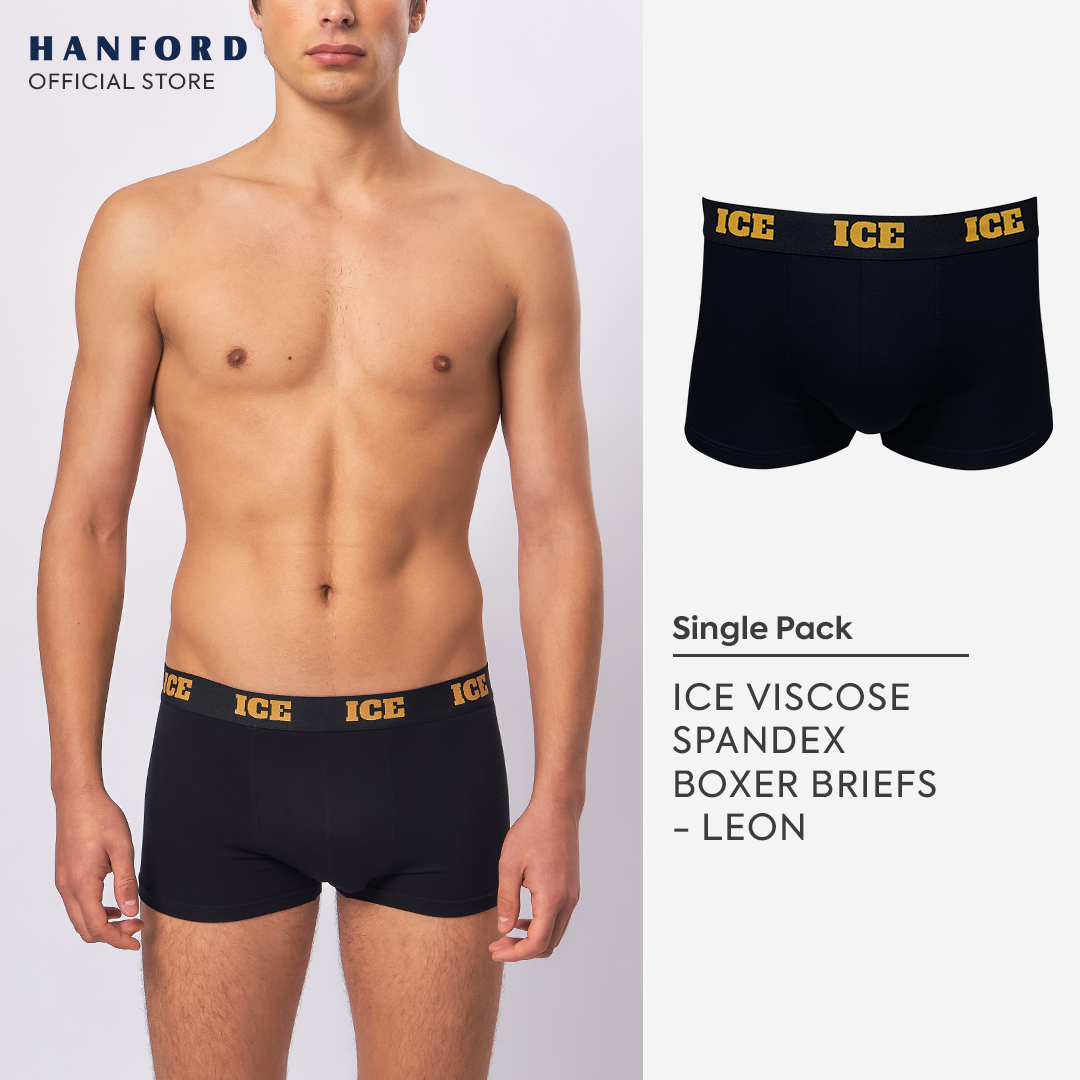Hanford ICE Men Viscose w/ Spandex Boxer Briefs Leon - Black (Single Pack)