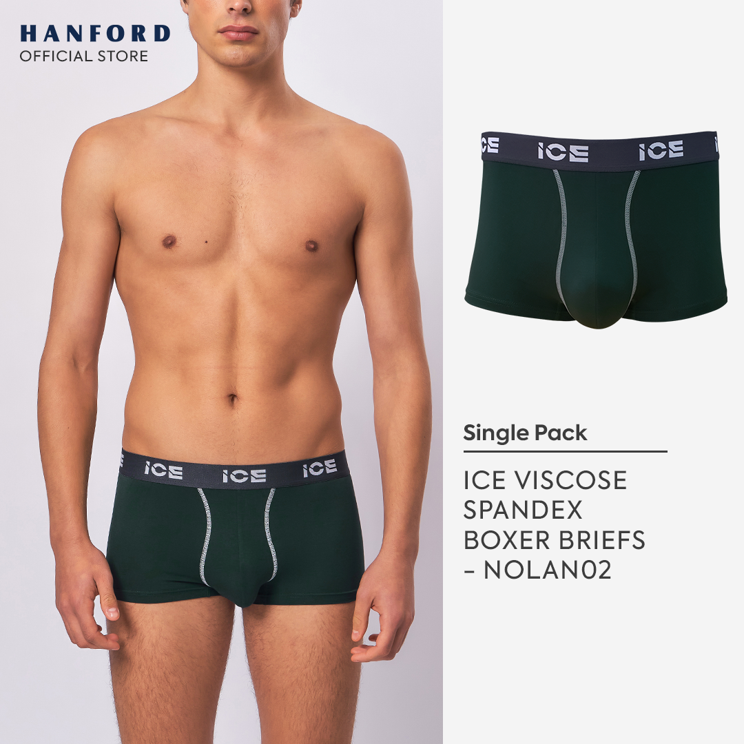 Hanford ICE Men Viscose w/ Spandex Boxer Briefs w/ Pouch Contrast Stitch Nolan (Single Pack)