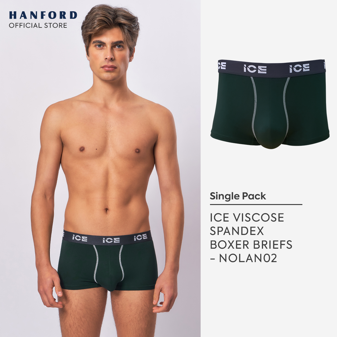 Hanford ICE Men Viscose w/ Spandex Boxer Briefs w/ Pouch Contrast Stitch Nolan (Single Pack)