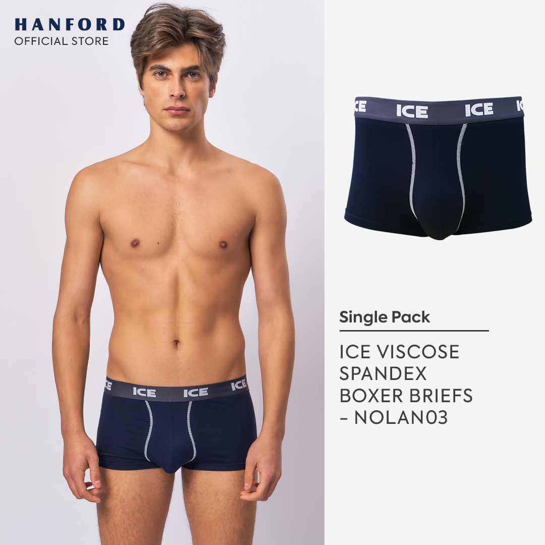 Hanford ICE Men Viscose w/ Spandex Boxer Briefs w/ Pouch Contrast Stitch Nolan (Single Pack)