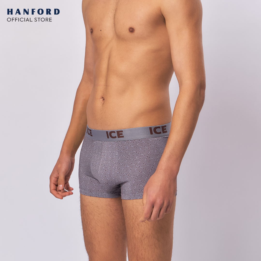 Hanford ICE Men Viscose w/ Spandex Boxer Briefs Swirl - Gray (Single Pack)