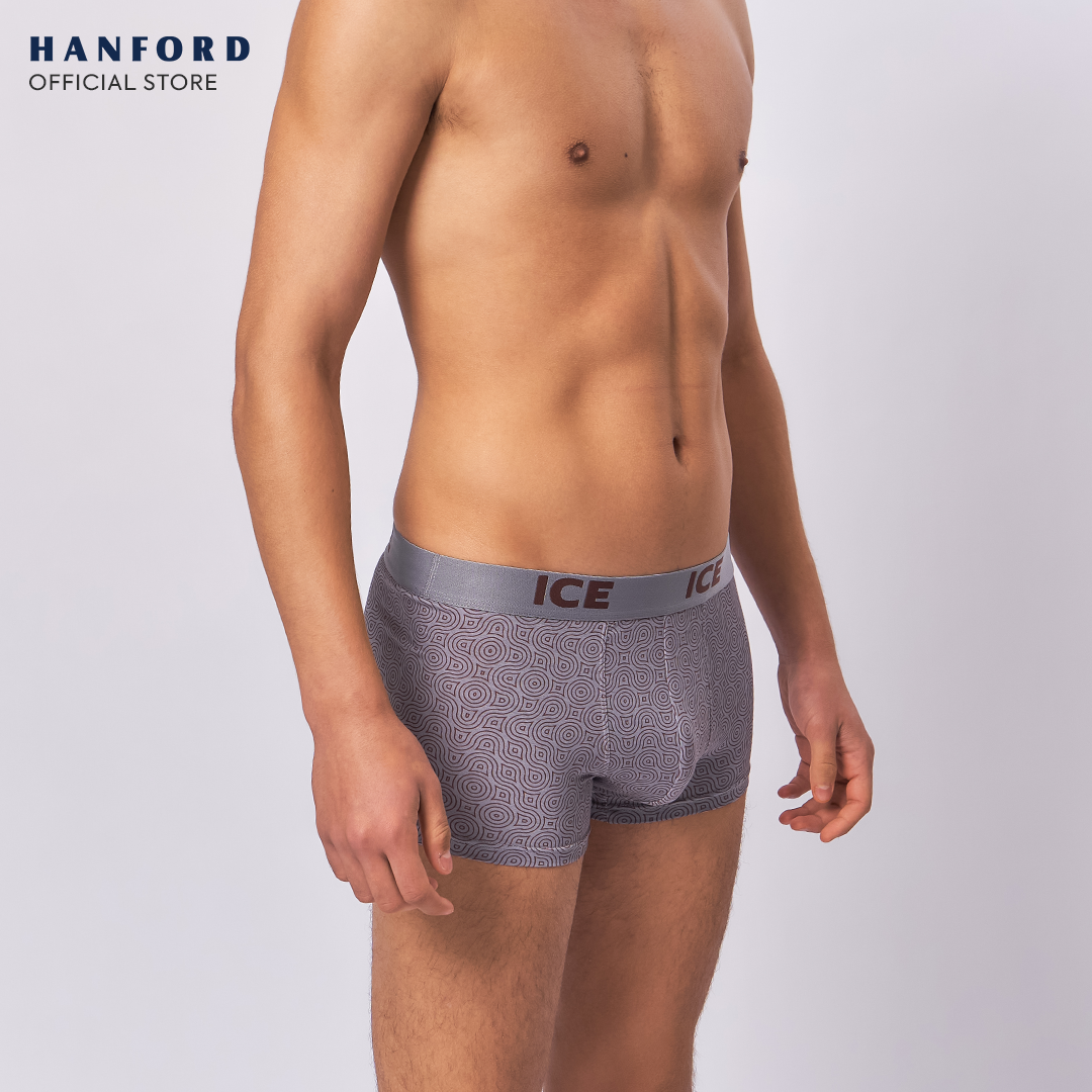 Hanford ICE Men Viscose w/ Spandex Boxer Briefs Swirl - Gray (Single Pack)