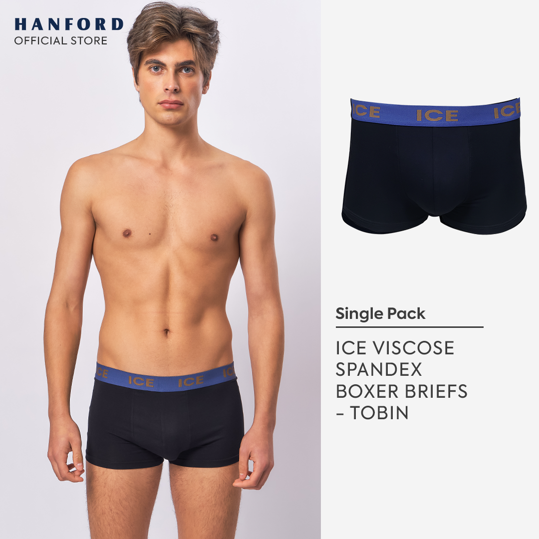 Hanford ICE Men Viscose w/ Spandex Boxer Briefs Tobin - Black (Single Pack)